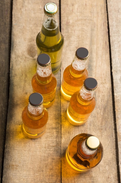 Six small sample bottles laid out beside a patch-test card
